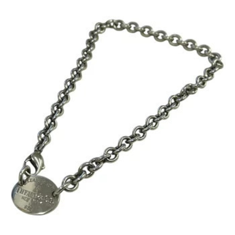 TIFFANYCo Tiffany to Oval Necklace Sterling Silver Pendant Choker Accessory